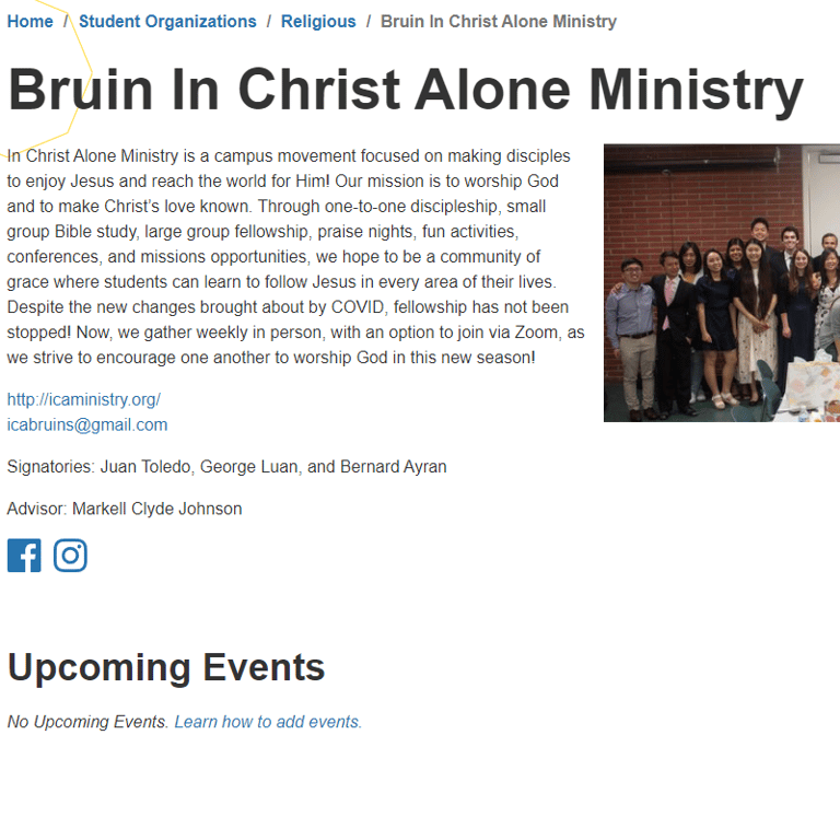 Christian Organization Near Me - Bruin In Christ Alone Ministry
