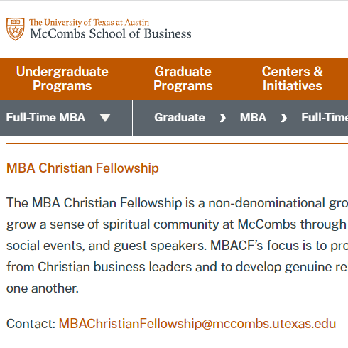 UT Austin MBA Christian Fellowship